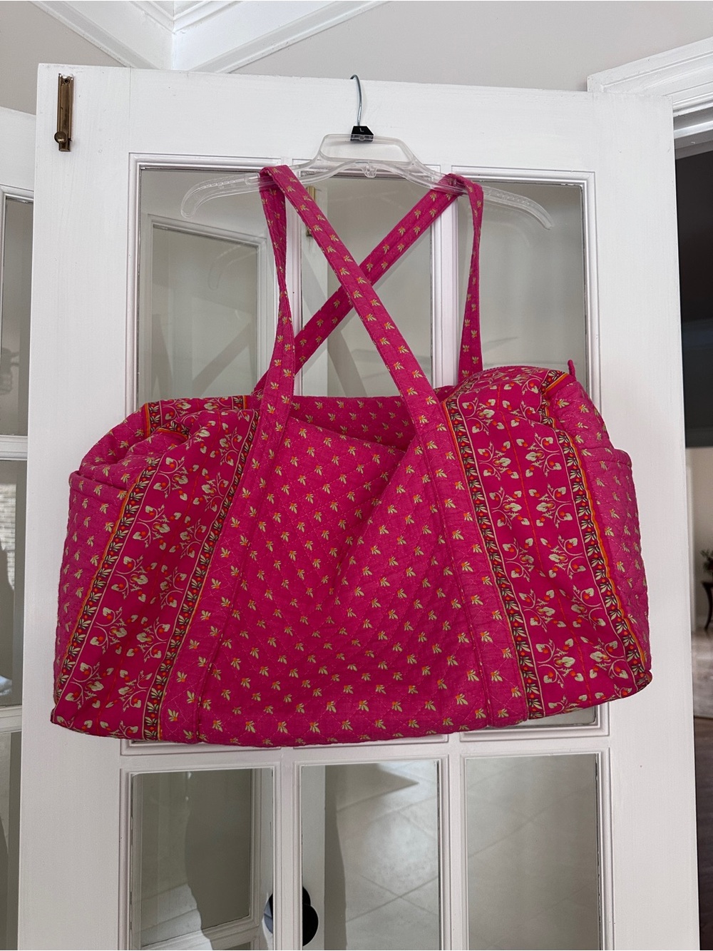 Quilted Pink Floral Tote Bag - Women's Travel & Everyday Bag